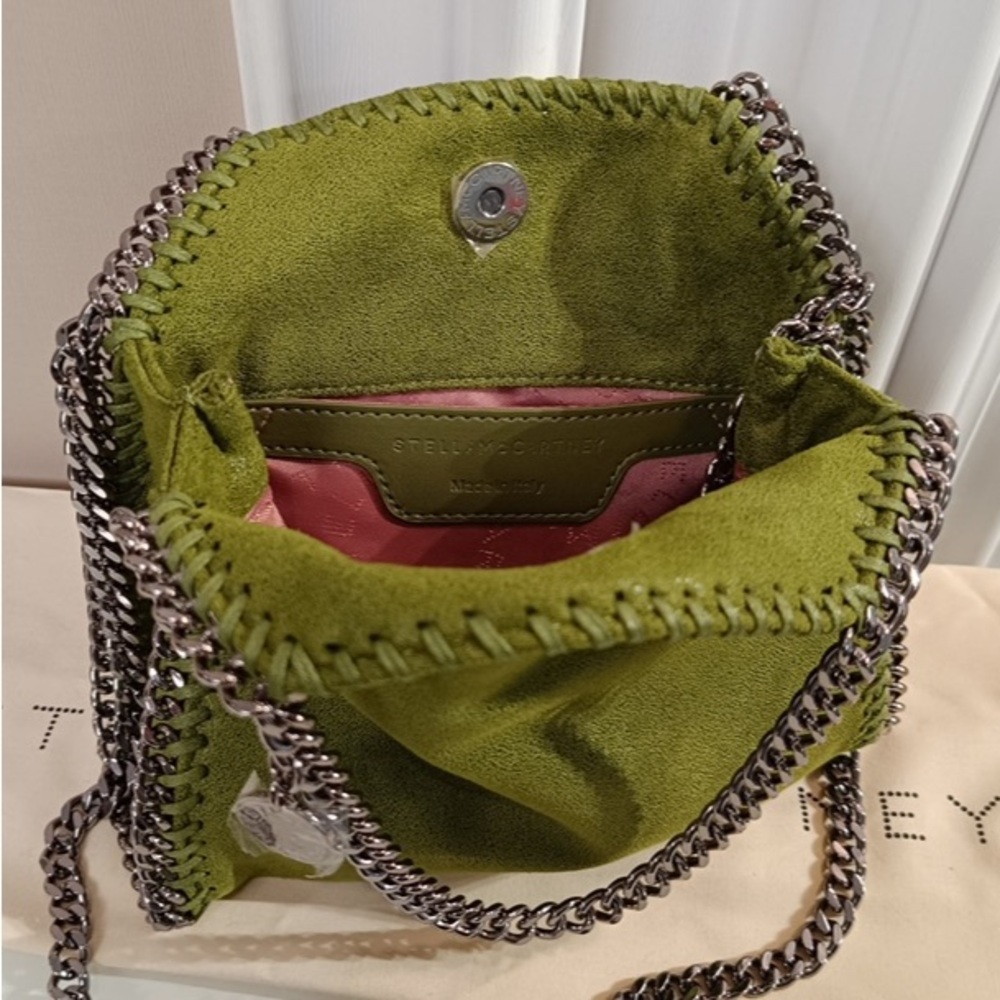 Stella McCartney Olive Green Chain Trim Tote - Picture 8 of 9